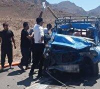 برخورد نیسان وانت با تریلر، با یک کشته و یک مصدوم