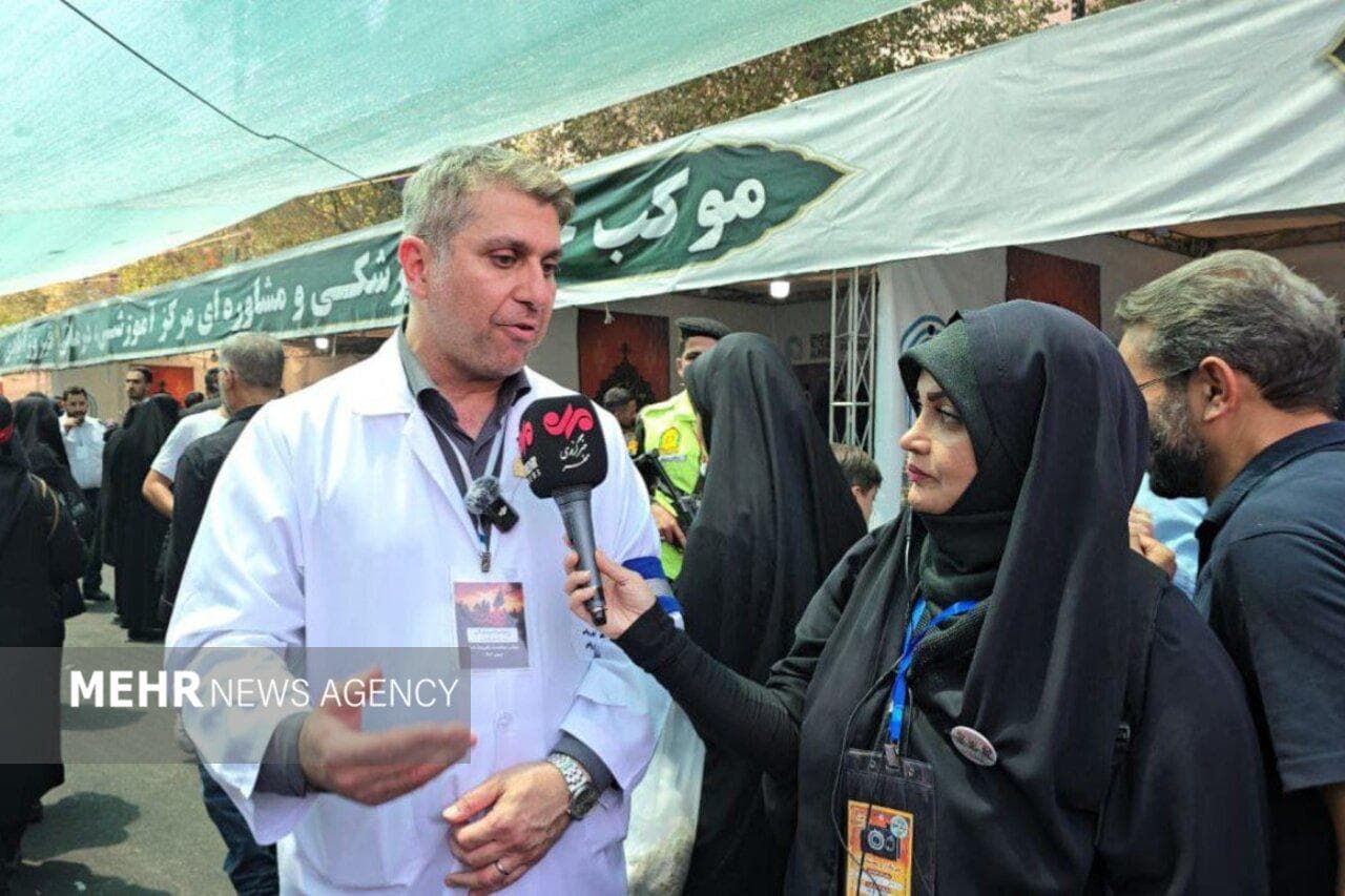 خدمات رایگان درمانی بیمارستان فیروزآبادی به زائران اربعین در ری