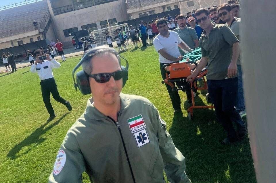 پرواز نجات‌بخش بالگرد اورژانس هوایی در آسمان کردستان