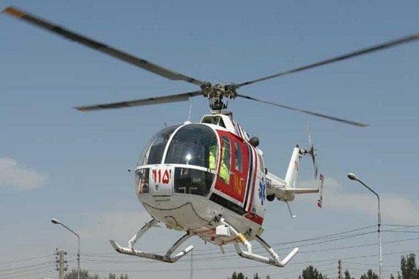اعزام بیمار اورژانسی با بالگرد از جزیره خارگ