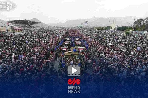 حضور میلیونی مردم یمن در مراسم تشییع حمله تروریستی صهیونیستها