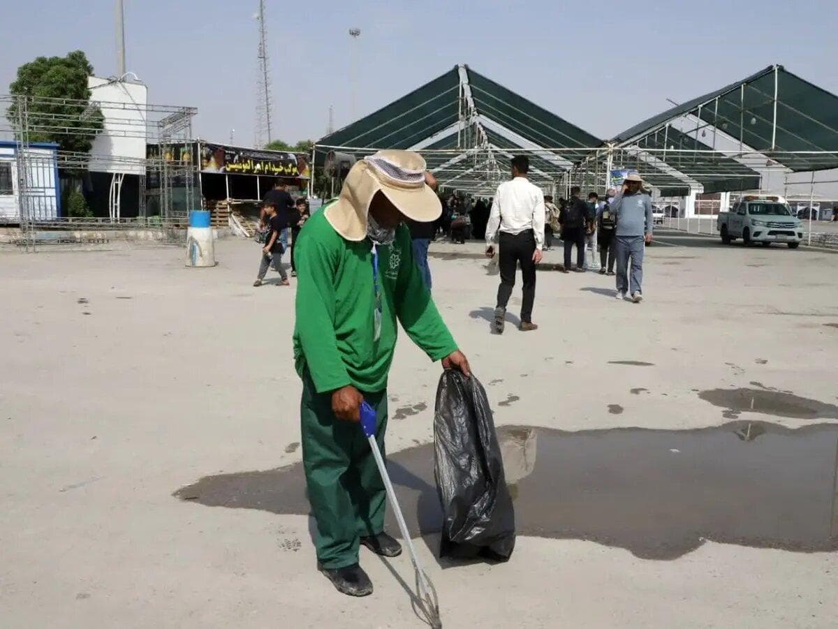 استقرار ۱۵۰ نیروی خدمات شهری برای پاکسازی و خدمات اربعین در شلمچه