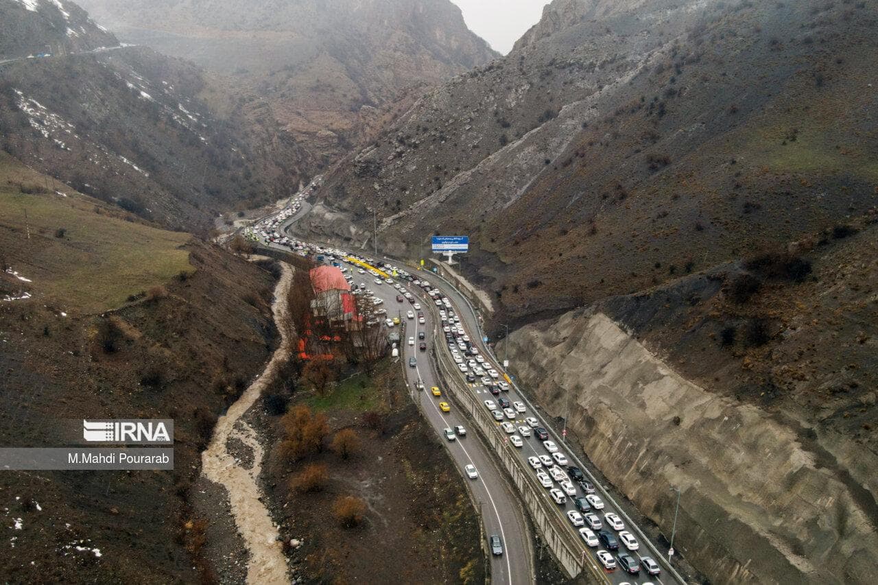 ترافیک سنگین در محور چالوس و آزادراه تهران- شمال