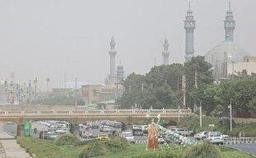 گرد و غبار و وزش باد در قم