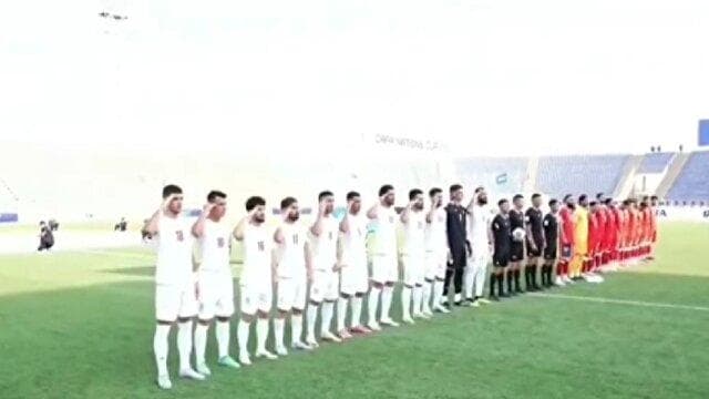 سلام نظامی تیم فوتبال ایران پیش از دیدار با افغانستان + فیلم