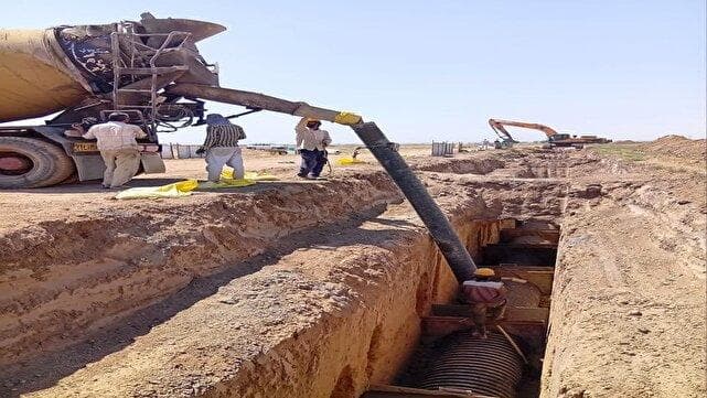 تصاویری از آغاز پروژه بزرگ خط انتقال فاضلاب شرق نیشابور