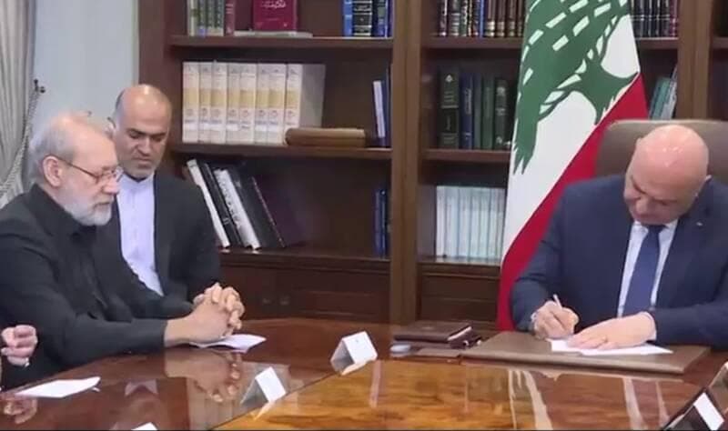 فیلم/ دیدار دبیر شورای عالی امنیت ملی با میشل عون