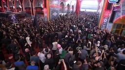 فیلم/ خروش عظیم زائران حرم امام حسین(ع) در روز اربعین