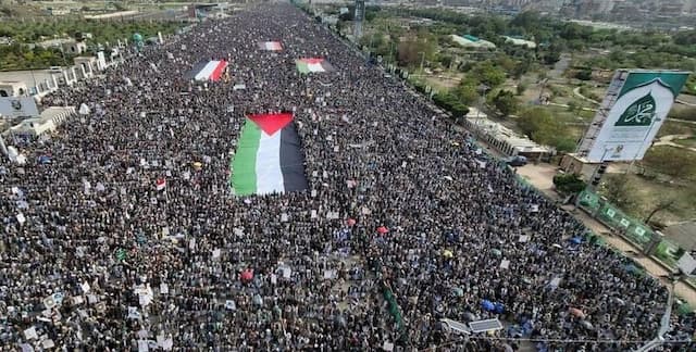 تظاهرات گسترده یمنی‌ها در حمایت از فلسطین