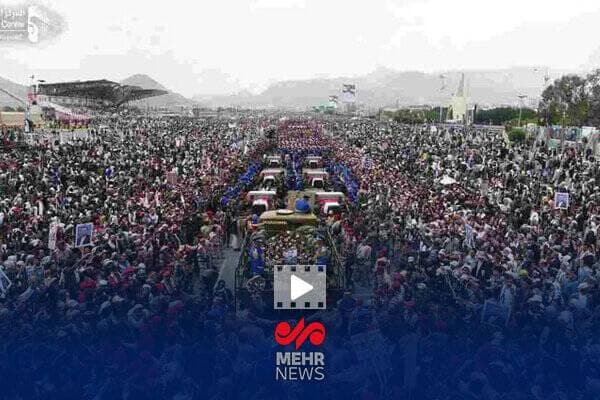حضور میلیونی یمنی‌ها در مراسم تشییع شهدا