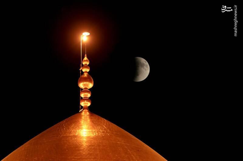 عکس/ ماه گرفتگی از نمای اماکن مقدس