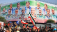 دیدار حجت‌الاسلام گلپایگانی و سرلشکر موسوی با خانواده فرماندهان شهید