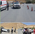 امدادرسانی به مصدومان واژگونی خودروی کوییک