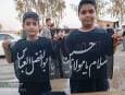 هنر عاشورایی عضو کانون مسجدی، همراه زائران اربعین در مرز خسروی