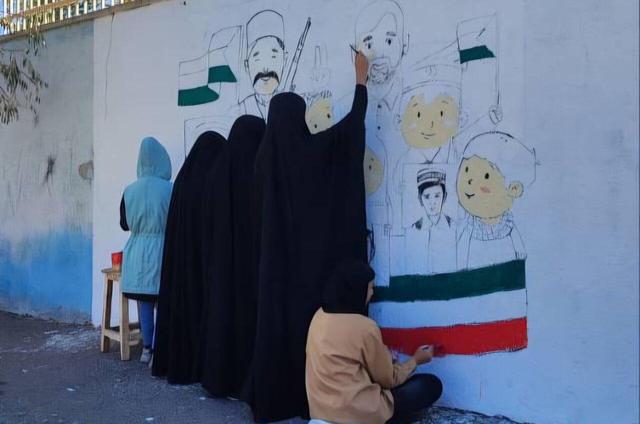 یاد شهدای دانشآموز در قاب نقاشی نوجوانان هنرمند تبریز