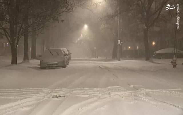 ببینید | طوفان برفی در چسترتون آمریکا