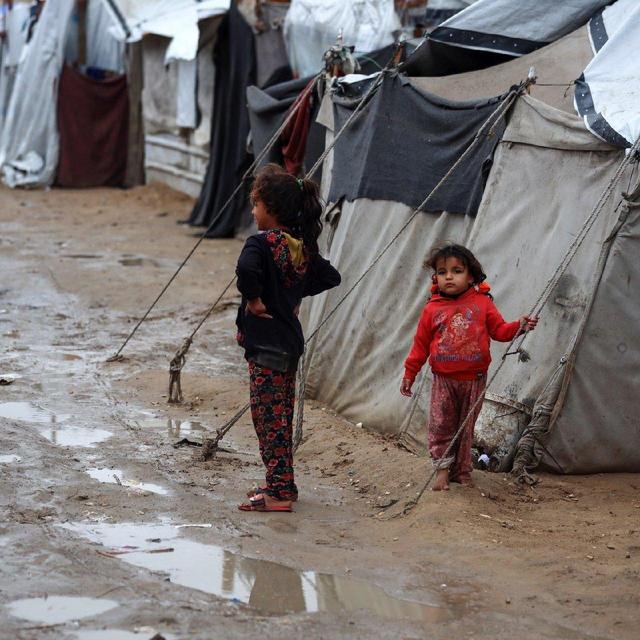 باران غزه را در آب فرو برد +ویدیو